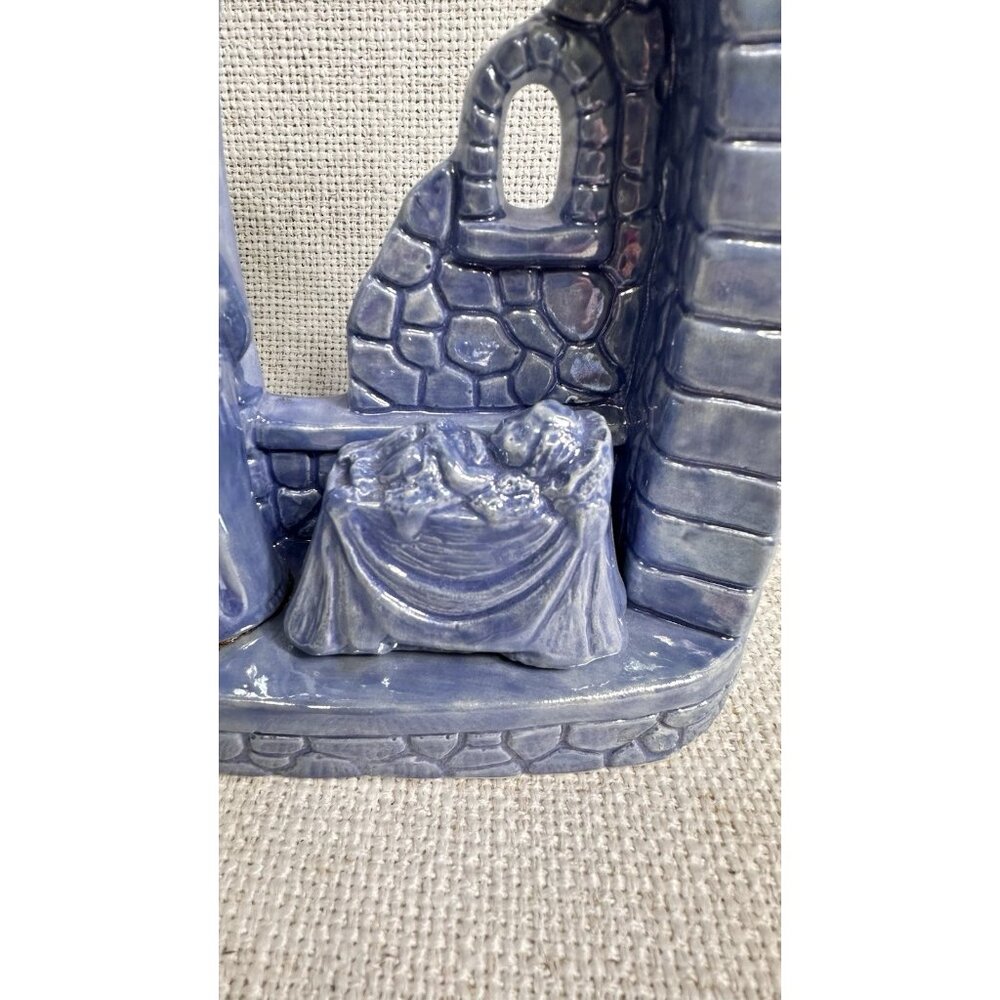 Vintage Blue Baby Jesus With Arch Ceramic 7” Tall - Picture 4 of 6
